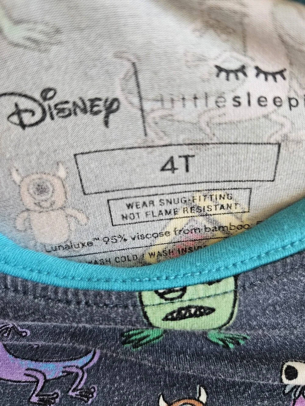 Monsters Inc Little Sleepies Disney Print Sz 4T